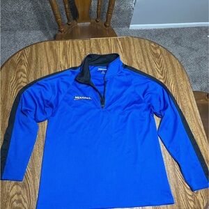 Blue and Black Menards quarter zip